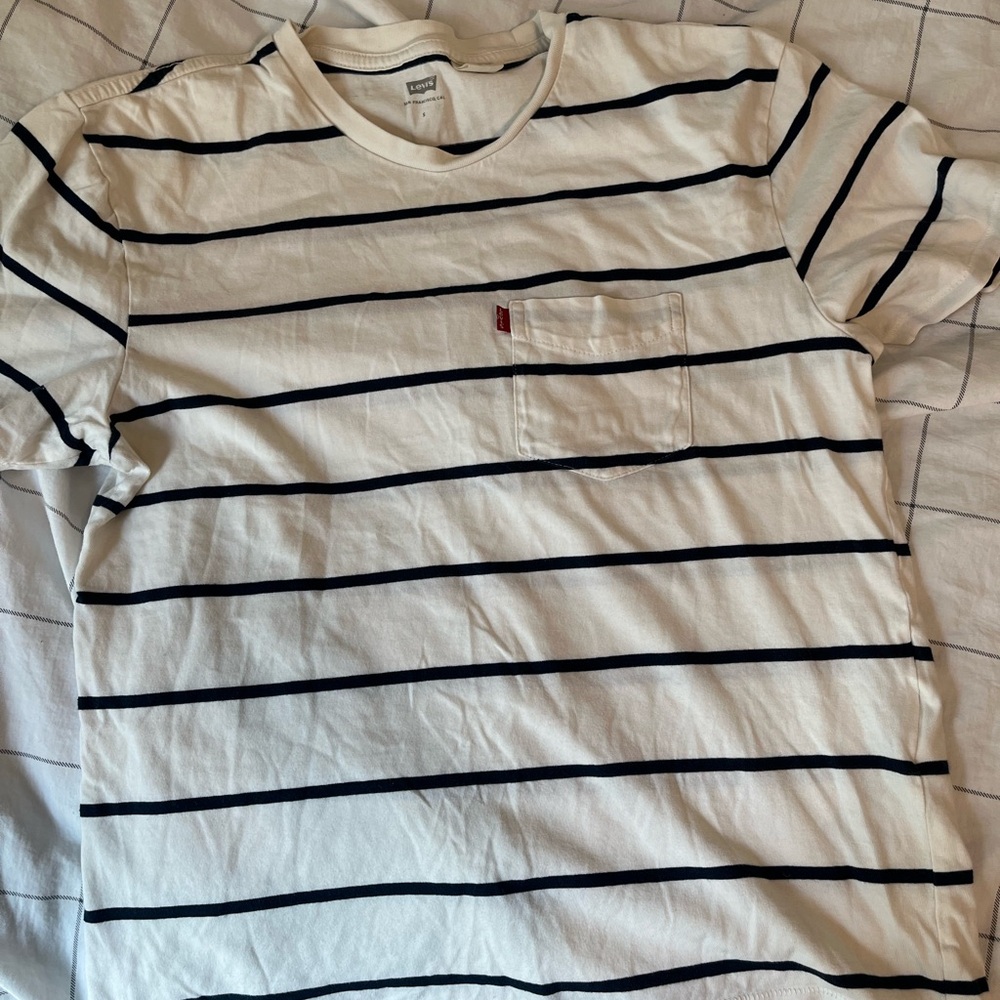 Free w any purchase. Levi’s Striped White and Black Men's Shirt